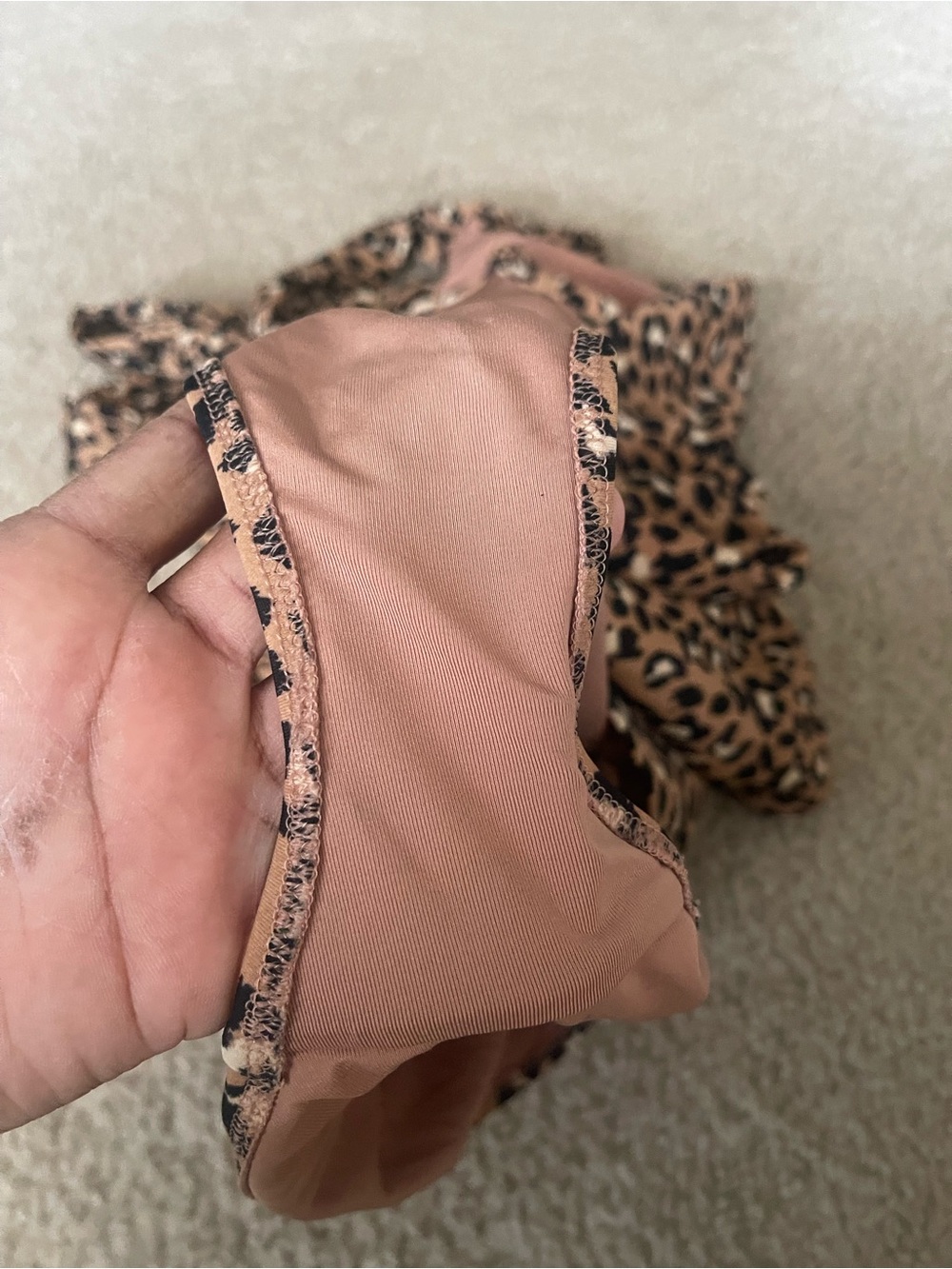 Aerie Leopard Print One-Piece Swimsuit with Waist Tie size Large - Picture 5 of 6